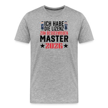 Master 2026 Abschluss Promotion Sponsion - Männer Premium Bio T-Shirt - Grau meliert - Vorne - Damien (186cm)