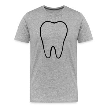 Dent, dents, dentiste - T-shirt bio Premium Homme - gris chiné - Devant - Damien (186cm)