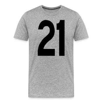 21 - Men's Premium Organic T-Shirt - heather grey - Front - Damien (186cm)