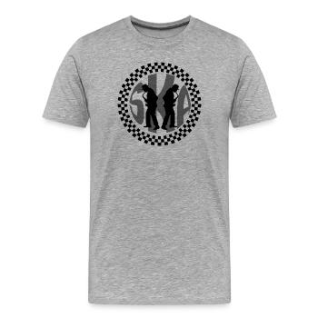 Musique ska - T-shirt bio Premium Homme - gris chiné - Devant - Damien (186cm)