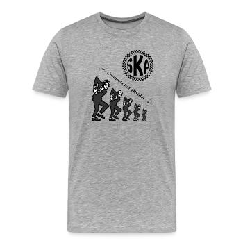 La musique ska Connecte - T-shirt bio Premium Homme - gris chiné - Devant - Damien (186cm)