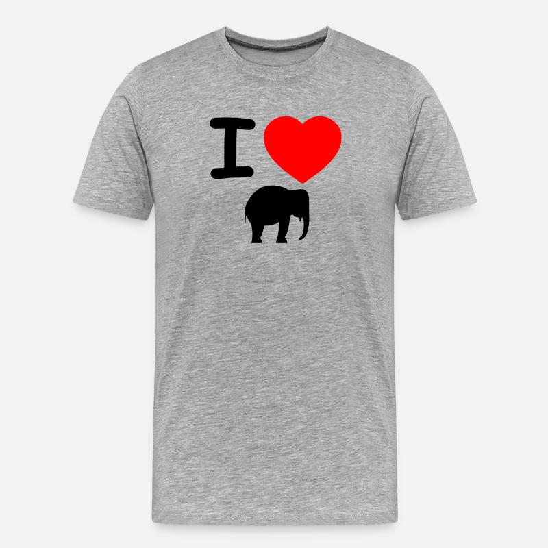 Elefant - Männer Premium Bio T-Shirt - Grau meliert