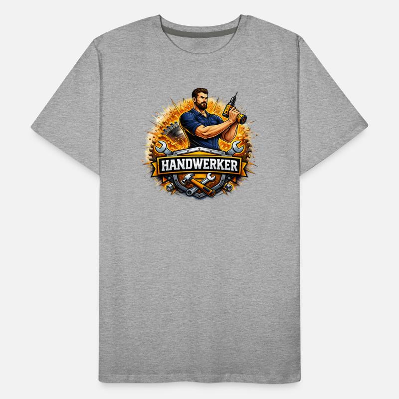 Craftsman Logo – Comic Style with Drill Men's Premium Organic T-Shirt