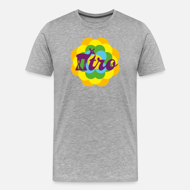 REHtro Retro - Männer Premium Bio T-Shirt - Grau meliert