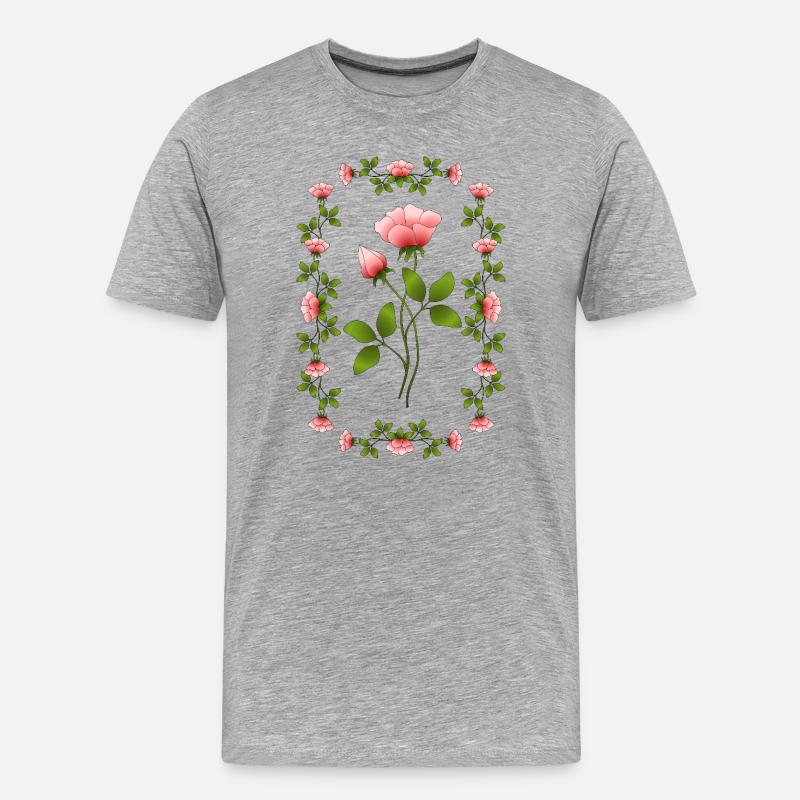 Blumen - Männer Premium Bio T-Shirt - Grau meliert