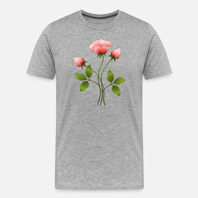 Blumen - Männer Premium Bio T-Shirt - Grau meliert