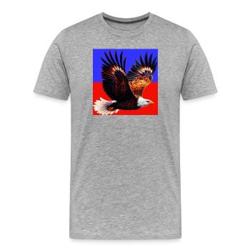 Adler - Männer Premium Bio T-Shirt - Grau meliert - Vorne - Damien (186cm)