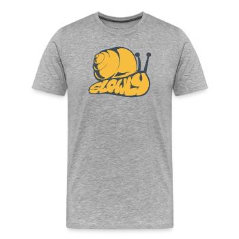 Slowly, a drawn word - Men's Premium Organic T-Shirt - heather grey - Front - Damien (186cm)