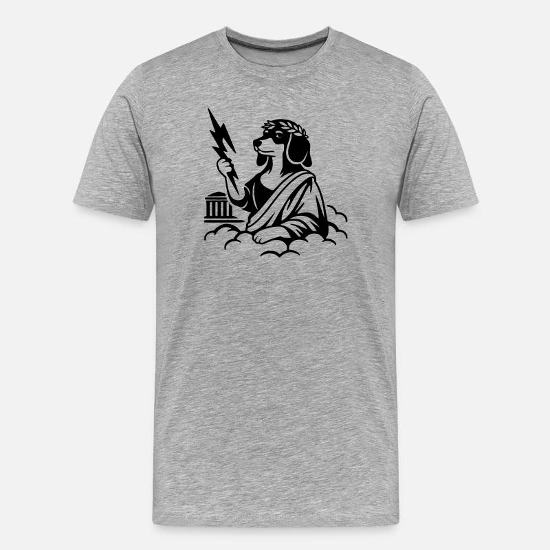 Zeus Wurstos Dackel - Männer Premium Bio T-Shirt - Grau meliert