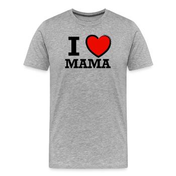 I love mom - Men's Premium Organic T-Shirt - heather grey - Front - Damien (186cm)
