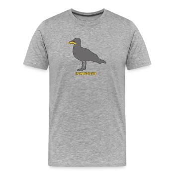 Pommesdieb Möwe - Grau - Männer Premium Bio T-Shirt - Grau meliert - Vorne - Damien (186cm)