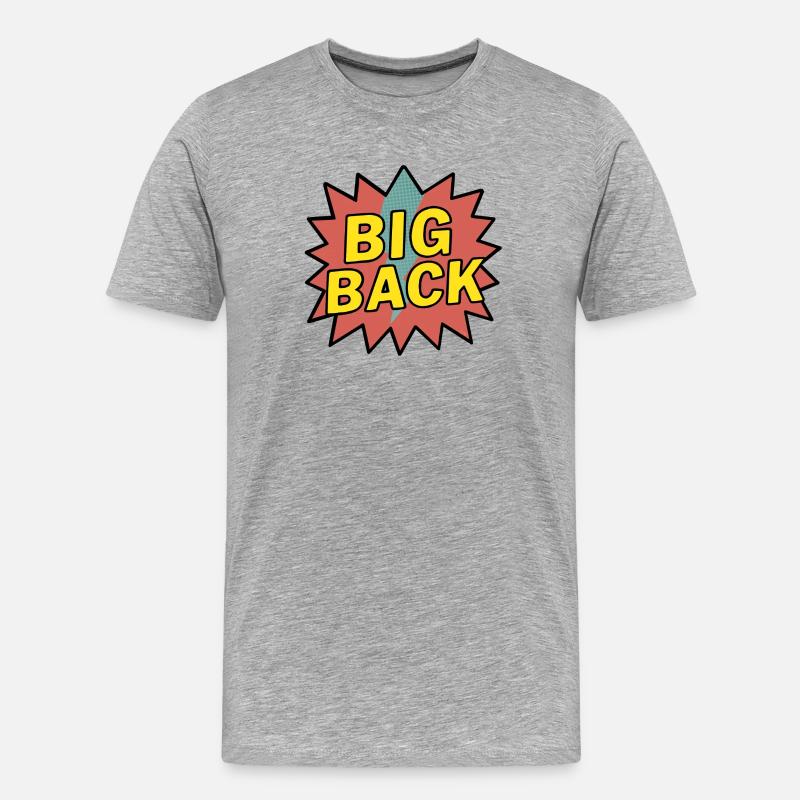 großer Rücken - Männer Premium Bio T-Shirt - Grau meliert