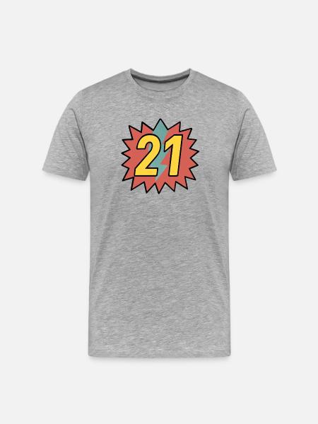 21 - Men's Premium Organic T-Shirt - heather grey