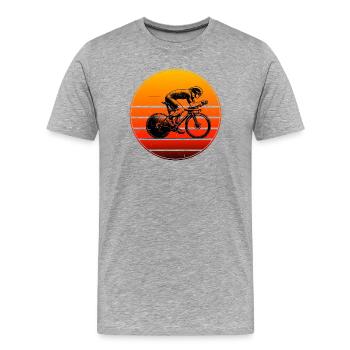 Motif de vélo de route avec une valeur de reconnaissance - T-shirt bio Premium Homme - gris chiné - Devant - Damien (186cm)