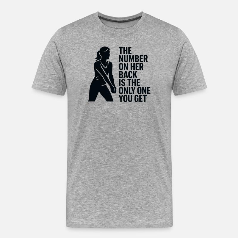 Nummer auf ihrem Rückenhemd - Männer Premium Bio T-Shirt - Grau meliert