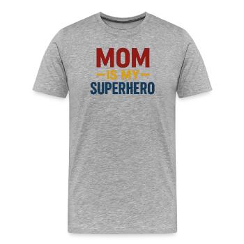 Mama-Superheldin — Fettgedruckte Typografie - Männer Premium Bio T-Shirt - Grau meliert - Vorne - Damien (186cm)