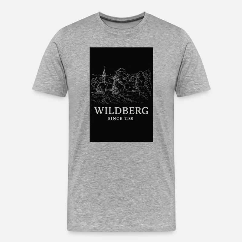 Wildberg Historische Landschaft - Männer Premium Bio T-Shirt - Grau meliert