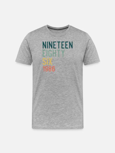 Nineteen Eighty-Six Retro - Men's Premium Organic T-Shirt - heather grey