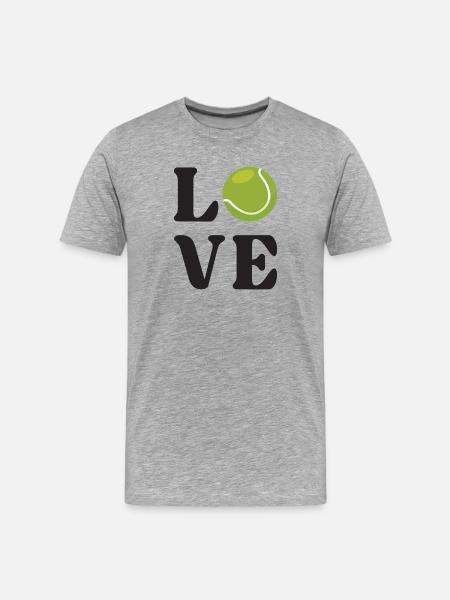 Tennisliebhaber - Männer Premium Bio T-Shirt - Grau meliert