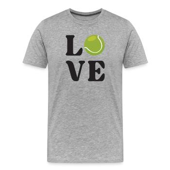 Tennis-Liebhaber - Männer Premium Bio T-Shirt - Grau meliert - Vorne - Damien (186cm)