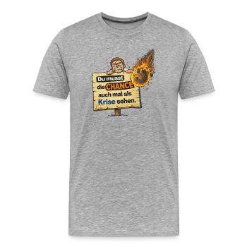 Opportunity as Crisis Saying Design - Men's Premium Organic T-Shirt - heather grey - Front - Damien (186cm)