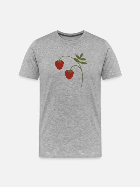 Raspberries - Men's Premium Organic T-Shirt - heather grey