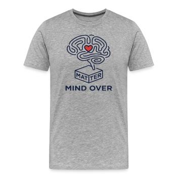 Mind Over Matter – Heart and Mind Illustration - Men's Premium Organic T-Shirt - heather grey - Front - Damien (186cm)