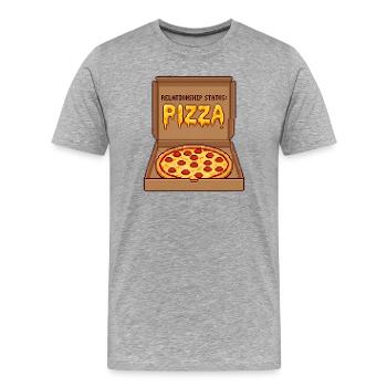 Relationship Status Pizza - Anti Valentine Gift - Men's Premium Organic T-Shirt - heather grey - Front - Damien (186cm)