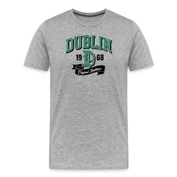 Dublin Original Dubliner - T-shirt bio Premium Homme - gris chiné - Devant - Damien (186cm)