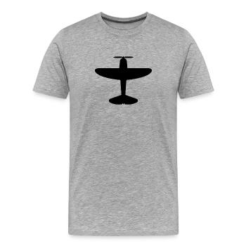 Old airplane - Men's Premium Organic T-Shirt - heather grey - Front - Damien (186cm)
