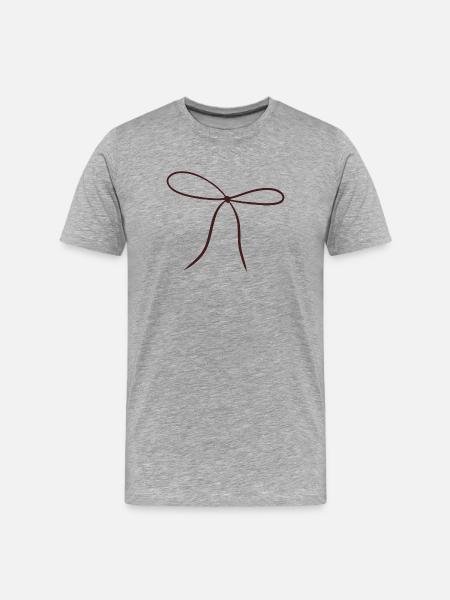Bow Ribbon Minimalist - Men's Premium Organic T-Shirt - heather grey