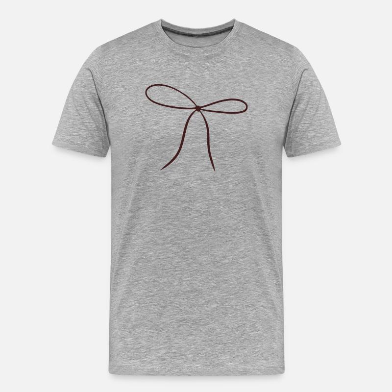 Bow Ribbon Minimalist - Männer Premium Bio T-Shirt - Grau meliert