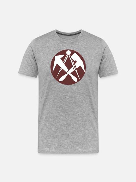 51164_Dachdecker, Zunftzeichen, Berufswappen - Männer Premium Bio T-Shirt - Grau meliert