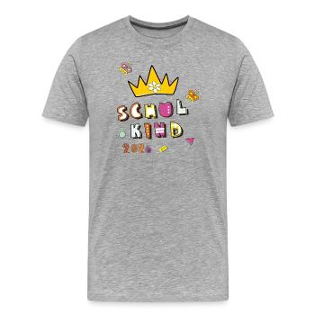 Écolier 2026 - T-shirt bio Premium Homme - gris chiné - Devant - Damien (186cm)