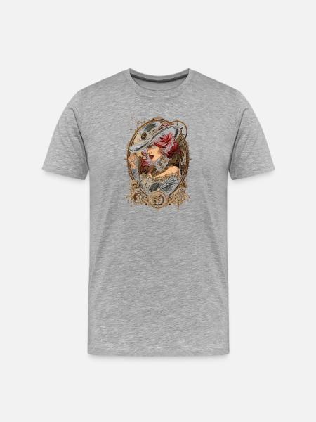 Femmes Steampunk Magnifiques Steampunk - T-shirt bio Premium Homme - gris chiné