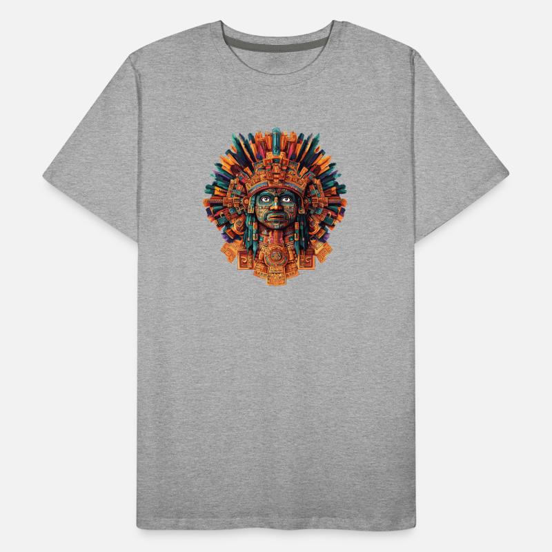 Aztec Fire Mask Men's Premium Organic T-Shirt