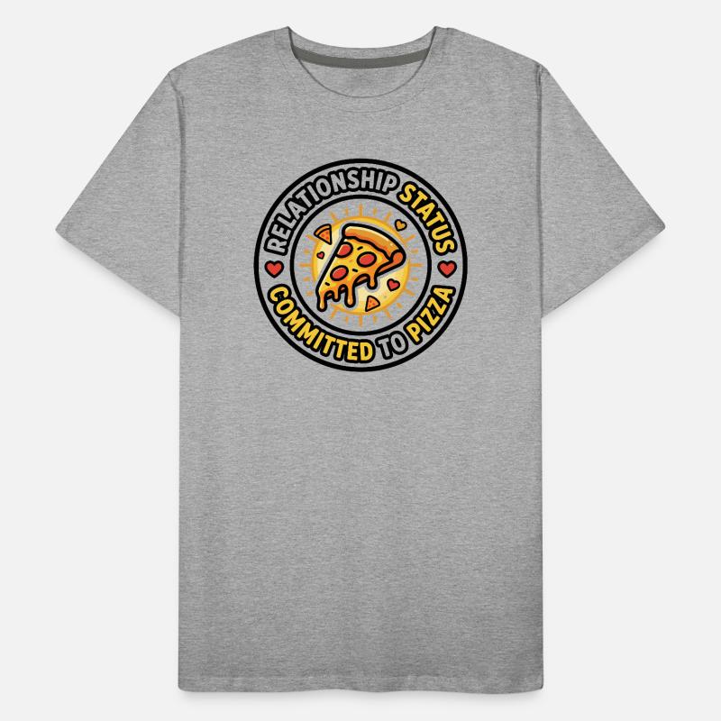 Statut relationnel engagé dans la pizza T-shirt bio Premium Homme