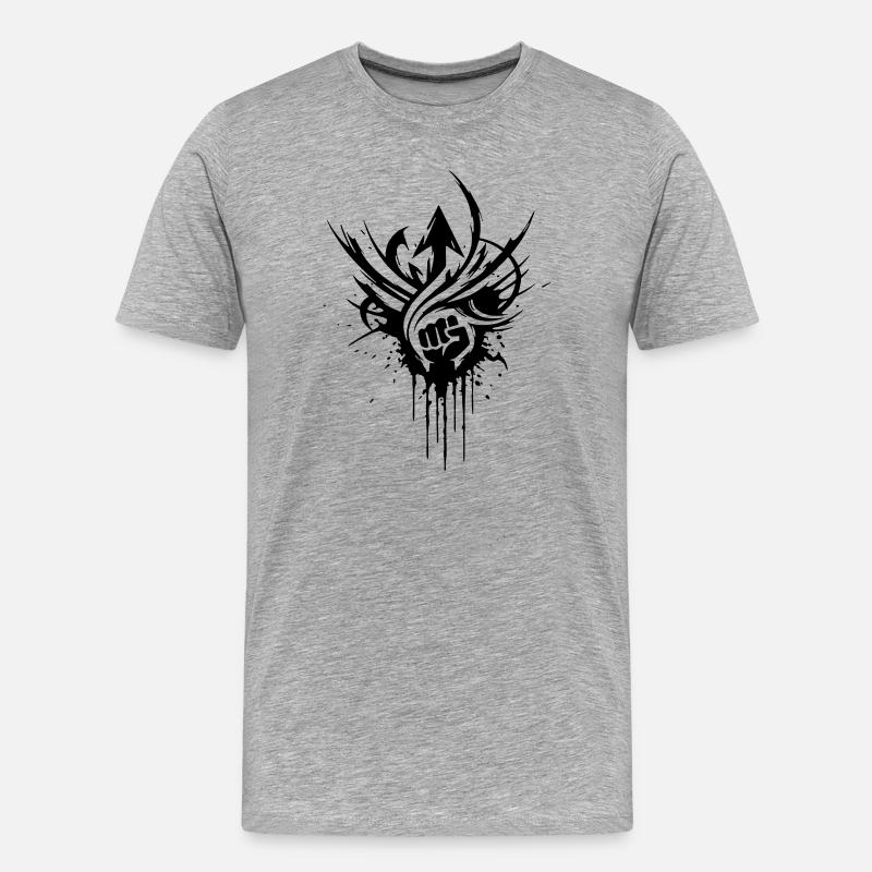 NoxstyllT3 - Männer Premium Bio T-Shirt - Grau meliert