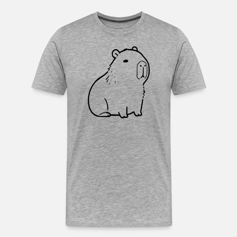 Capybara capybara noir - T-shirt bio Premium Homme - gris chiné