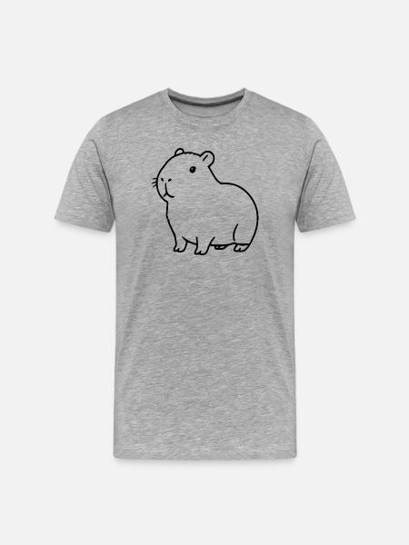 Capybara capybara noir - T-shirt bio Premium Homme - gris chiné