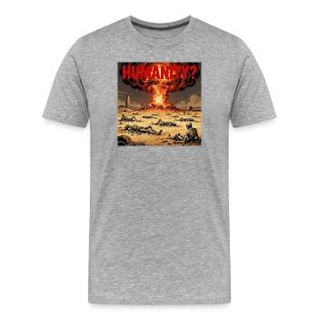 Atomic Humanity? - Men's Premium Organic T-Shirt - heather grey - Front - Damien (186cm)