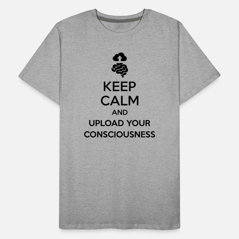 Lade dein Bewusstsein hoch – Sarkastischer Tech-Witz Männer Premium Bio T-Shirt