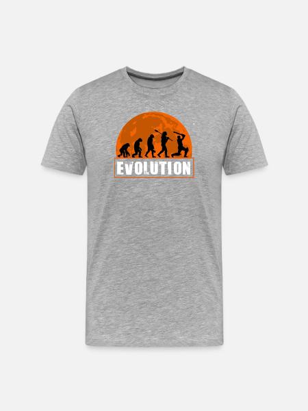 Evolution of Cricket Player Batsman Silhouette - Men's Premium Organic T-Shirt - heather grey
