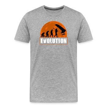 Evolution of Hang Glider Pilot Sunset Design - Men's Premium Organic T-Shirt - heather grey - Front - Damien (186cm)