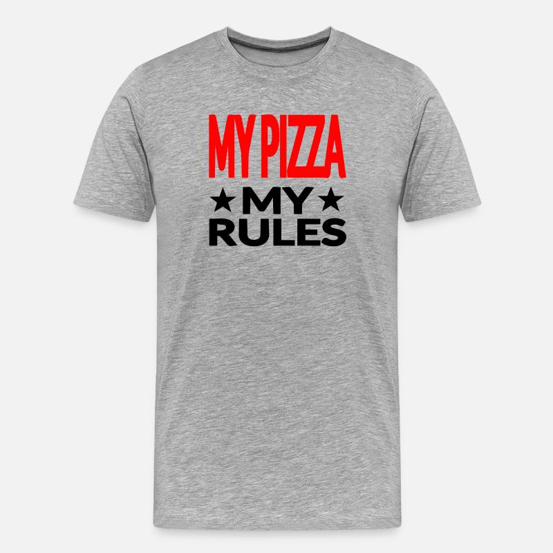 Pizza - Männer Premium Bio T-Shirt - Grau meliert