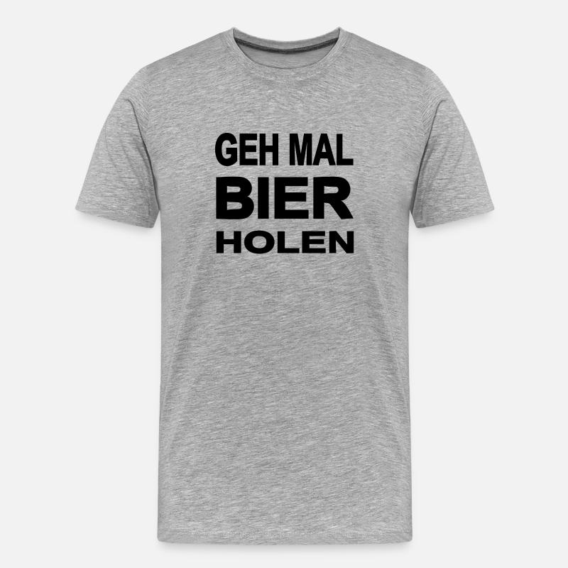 Bier - Männer Premium Bio T-Shirt - Grau meliert