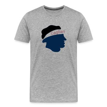 Cagliari - T-shirt bio Premium Homme - gris chiné - Devant - Damien (186cm)