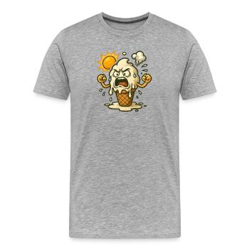 Wenn Eis bei Hitze ausrastet - Männer Premium Bio T-Shirt - Grau meliert - Vorne - Damien (186cm)