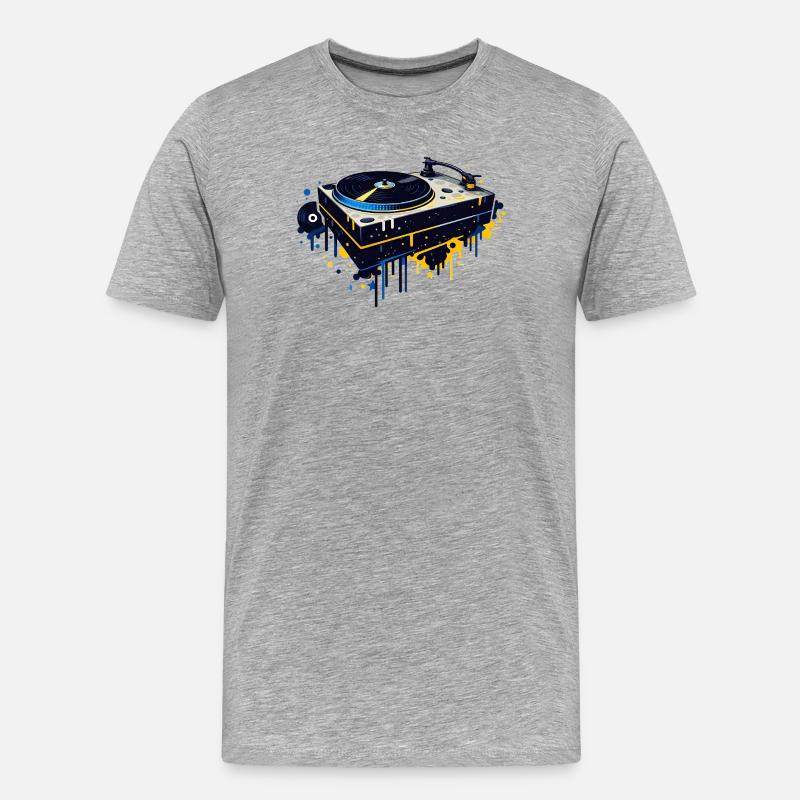 Graffiti Turntable Design - Men's Premium Organic T-Shirt - heather grey