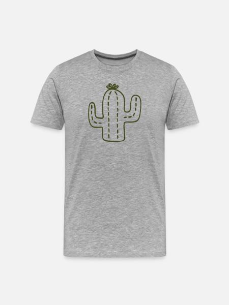 Cactus Sketch - Men's Premium Organic T-Shirt - heather grey
